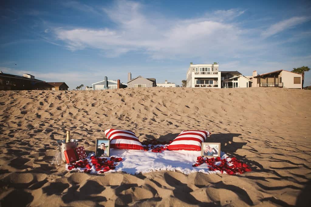 Romantic Beach Proposal Los Angeles Proposal Idea